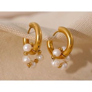 Waterproof 18k Gold Color Fashion Huggie Hoop Earrings